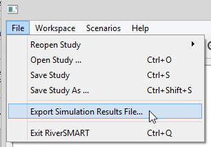 Select Export Simulation Results File