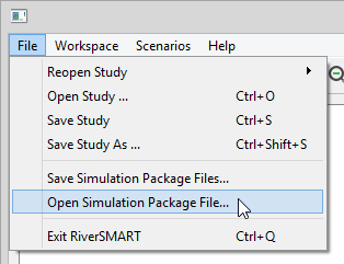 Select Open Simulation Package File