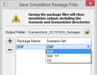 Select the Scenario Set for the Package