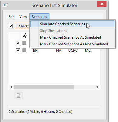 Simulate Checked Scenarios
