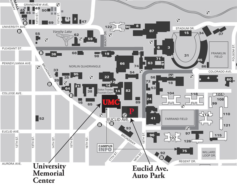 CADSWES - RiverWare - 2010 User Group Meeting - Map of UMC & Euclid Parking